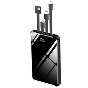 Intouch 10.000 Mah Prime Dijital Göstergeli Dahili Çoklu Kablolu Siyah Powerbank