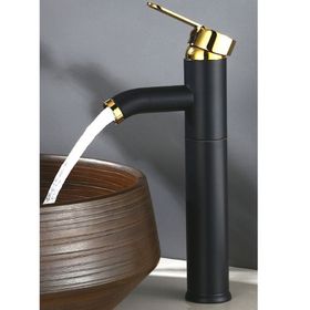 Inventa Aç Kapa Siyah Gold Çanak Lavabo Bataryası