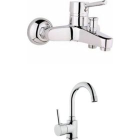 Inventa Delta Lavabo Bataryası + Aç Kapa Banyo Bataryası