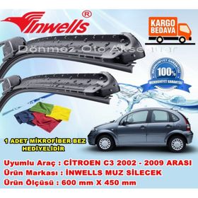 Inwells Citroen C3 2002-2009 Muz Silecek Takımı