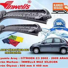 Inwells Citroen C3 2002-2009 Muz Silecek Takımı