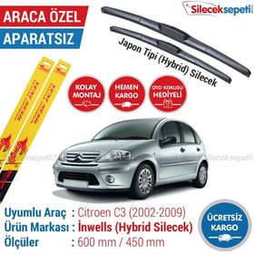 Inwells Citroen C3 Hybrid 2002-2009 Silecek Takımı