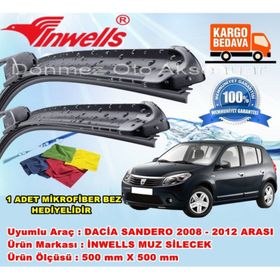 Inwells Dacia Sandero 2008-2012 Muz Silecek Takımı