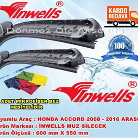 Inwells Honda Accord 2008-2016 Muz Silecek Takımı