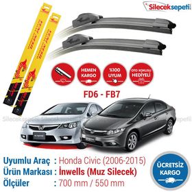Inwells Honda Civic 2006-2015 Muz Silecek Takımı