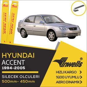 Inwells Hyundai Accent 1994-2005 Ön Muz Silecek Takımı