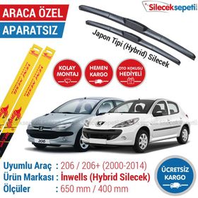 Inwells Peugeot 206 2000-2014 Ön Muz Silecek Takımı