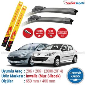 Inwells Peugeot 206-206+ 2000-2014 Muz Silecek Takımı
