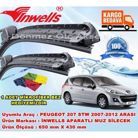 Inwells Peugeot 207 2007-2012 Muz Silecek Takımı