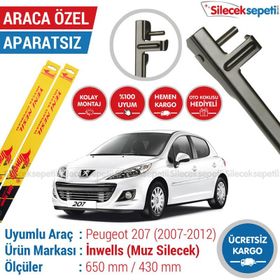 Inwells Peugeot 207 2007-2012 Muz Silecek Takımı