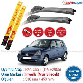 Inwells Renault Clio 2 1998-2005 Muz Silecek Takımı