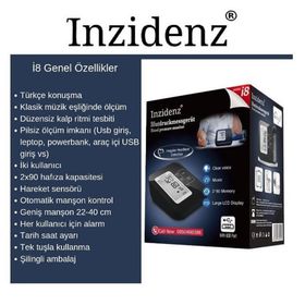 Inzidenz İ8 Konuşan Koldan Ölçer Dijital Tam Otomatik Tansiyon Aleti