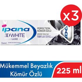 İpana 225 ml 75 ml x 3 3D White Luxe Charcoal Diş Macunu