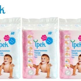 İpek 180 Adet 3x60 Bebek Temizleme Pamuğu
