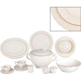 İpek ROSEN-83 83 Parça Cream Altın Yemek Takımı