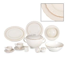 İpek ROSEN-83 83 Parça Cream Altın Yemek Takımı