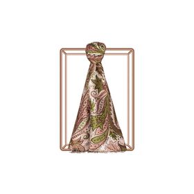 İpekevi 06572 Haki Paisley Desenli İpek Şal