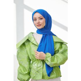 İpekhan 9004 12 Lego Desen Ipeksi Saks Mavi Jakar Şal