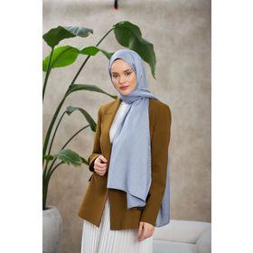 İpekhan 9009 24 Line Leola Desen İpeksi Lavanta Gri Jakar Şal