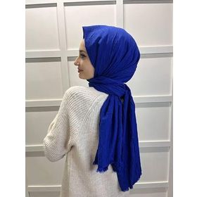 İpekyolu 00380 Koyu Saks Viva Crush Pamuklu Şal