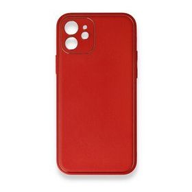 Iphone 12 Kırmızı Mini Coco Deri Silikon Kapak Kılıf