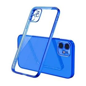 İphone 12 Mini 5.4 İnç Renkli Kenar Şeffaf Kamera Korumalı Kılıf