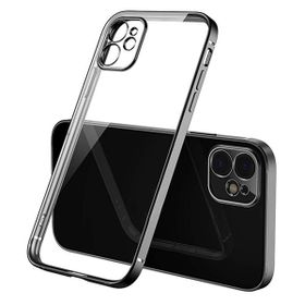 İphone 12 Mini 5.4 İnç Renkli Kenar Şeffaf Kamera Korumalı Kılıf