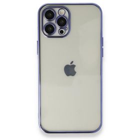 iPhone 12 Pro Max Razer Lensli Silikon - Mor Cep Telefonu Kılıfı