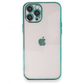 iPhone 12 Pro Max Razer Lensli Silikon - Yeşil Cep Telefonu Kılıfı