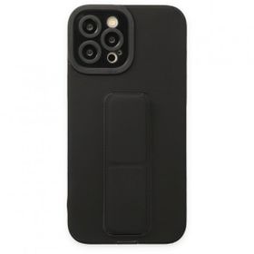 Iphone 12 Pro Max Siyah Mega Standlı Silikon Kılıf