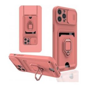 iPhone 12 Pro Max Zuma Kartvizitli Yüzüklü Silikon - Pembe Cep Telefonu Kılıfı