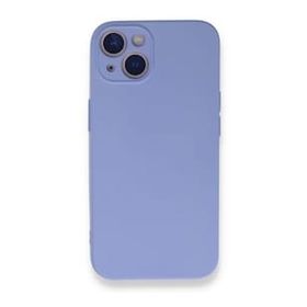 iPhone 13 Nano İçi Kadife Silikon - Lila Cep Telefonu Kılıfı