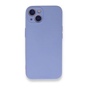 iPhone 13 Nano İçi Kadife Silikon - Lila Cep Telefonu Kılıfı