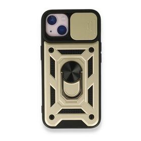 iPhone 13 Pars Lens Yüzüklü Silikon - Gold Cep Telefonu Kılıfı