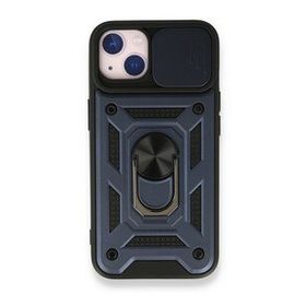 iPhone 13 Pars Lens Yüzüklü Silikon - Lacivert Cep Telefonu Kılıfı