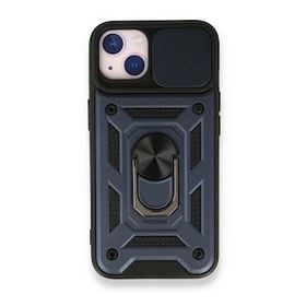 iPhone 13 Pars Lens Yüzüklü Silikon - Lacivert Cep Telefonu Kılıfı