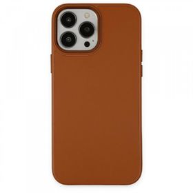 iPhone 13 Pro Asya Deri Silikon - Kahverengi Cep Telefonu Kılıfı