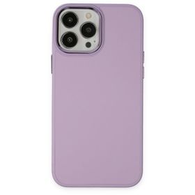 iPhone 13 Pro Asya Deri Silikon - Lila Cep Telefonu Kılıfı