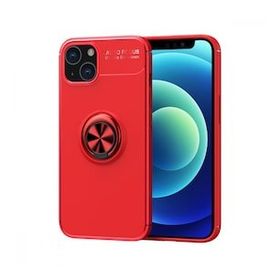 iPhone 13 Range Yüzüklü Silikon - Kırmızı Cep Telefonu Kılıfı