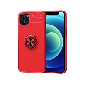 iPhone 13 Range Yüzüklü Silikon - Kırmızı Cep Telefonu Kılıfı