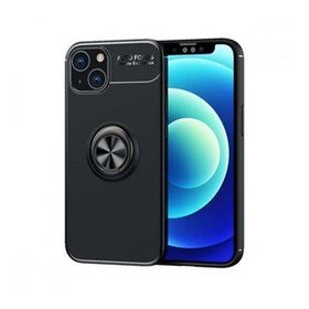 iPhone 13 Range Yüzüklü Silikon - Siyah Cep Telefonu Kılıfı
