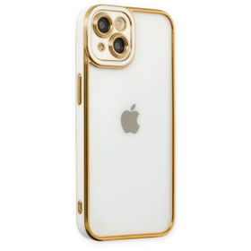iPhone 14 Liva Lens Silikon - Beyaz Cep Telefonu Kılıfı