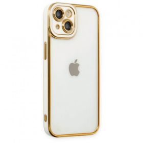 iPhone 14 Liva Lens Silikon - Beyaz Cep Telefonu Kılıfı