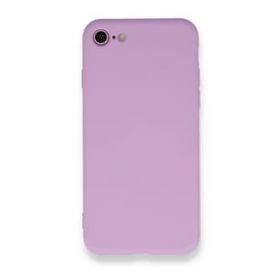 iPhone 7 Nano İçi Kadife Silikon - Lila Cep Telefonu Kılıfı