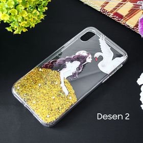 iPhone X XS 3D Diamond Elbise Şeffaf Uyumlu Silikon Kılıf