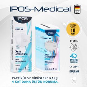 Ipos Kf94 10 Adet Kore Tipi Ffp2 Beyaz Maske