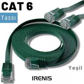 IRENIS CAT6 5 m Yeşil LAN Yassı Ethernet Kablosu