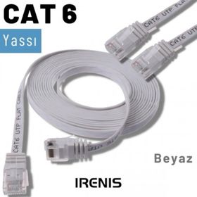IRENIS CAT6 Beyaz 5 m Yassı Ethernet Network Lan İnternet Kablosu