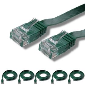 IRENIS CAT6 Kablo Yassı Ethernet Network LAN 2 m Yeşil 5 Adet Ağ Kablosu