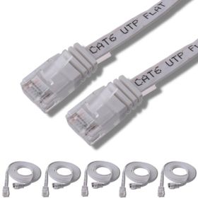 IRENIS CAT6 Kablo Yassı Ethernet Network LAN 50 cm Beyaz 5 Adet Ağ Kablosu